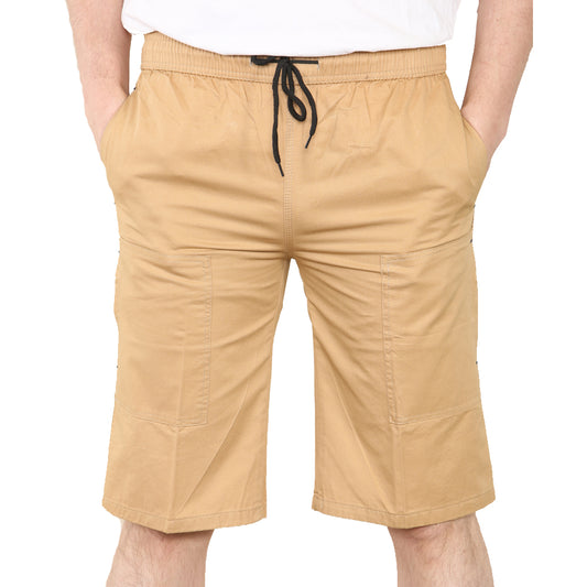 Cargo Shorts With Drawstring Waist - Style 32 - Beige