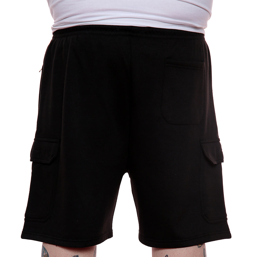 Mens Big Size Jogger Shorts In Black - Brooklyn Direct UK