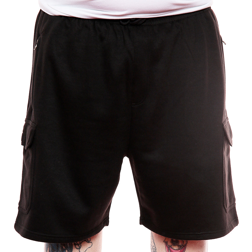 Mens Big Size Jogger Shorts In Black - Brooklyn Direct UK