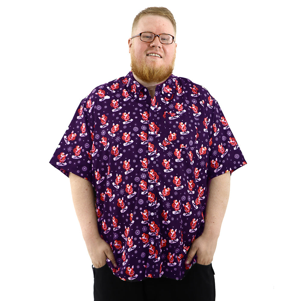 Big Size Christmas Shirt - Santa On Clouds Midnight Purple - Brooklyndirect