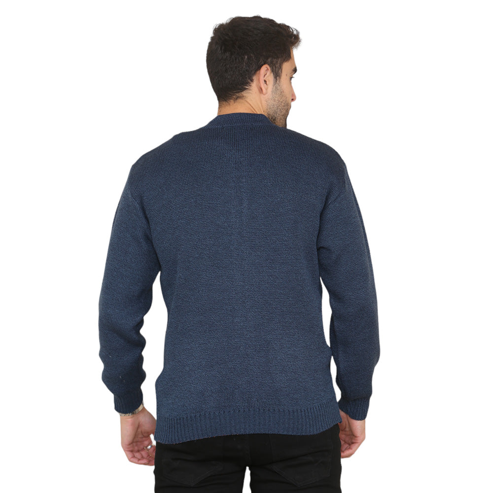 Mens Classic Style Argyle Diamond Print ZIP Up Gentlemans Cardigan In Navy - Brooklyn Direct UK