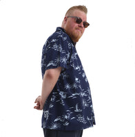 Mens Big Size Hawaiian Shirt Dolphin Blue - Brooklyn Direct UK