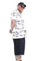Mens Big Size Hawaiian Shirt Dolphin White - Brooklyn Direct UK