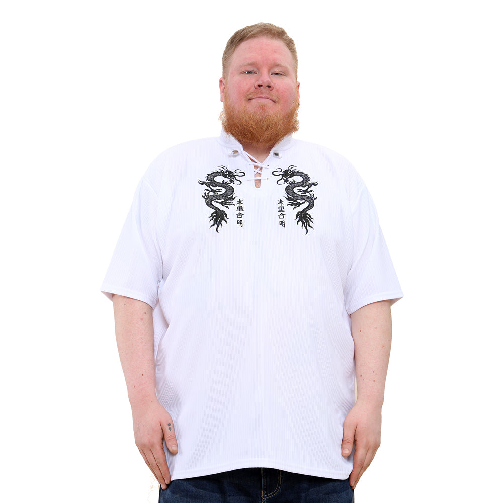 Mens Big Size T-Shirt With Chinese Dragon Print 2XL-6XL - Brooklyn Direct UK