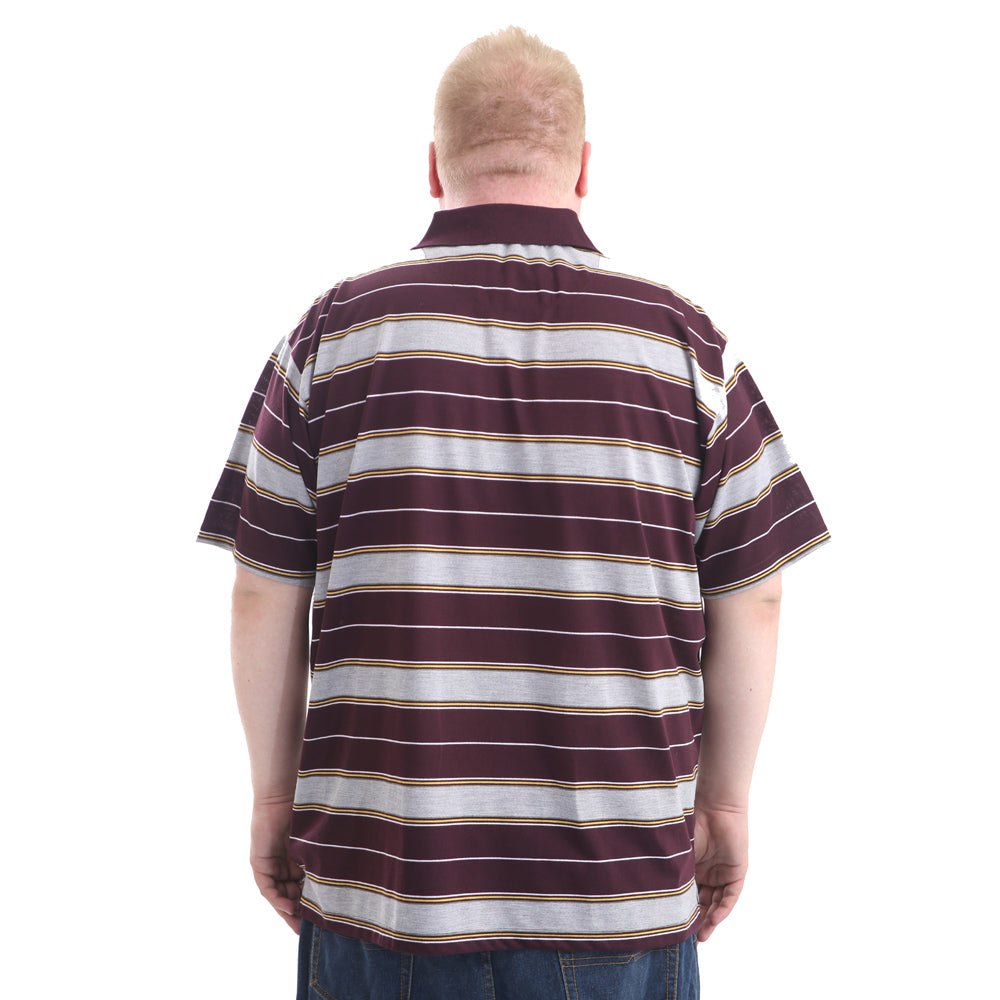 Louie James Striped Polo BK84 - Plum (6XL) - Brooklyndirect