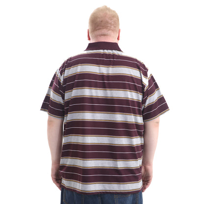 Louie James Striped Polo BK84 - Plum (6XL) - Brooklyndirect