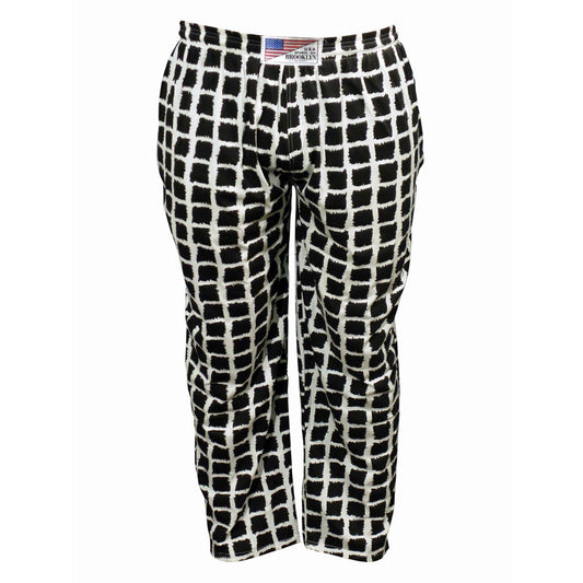 Regular size lounge pants baggy fit chef style - black and white square