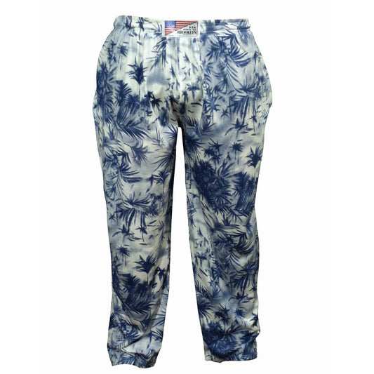 Baggy Lounge Pants With Elastic Waist - Blue Japan