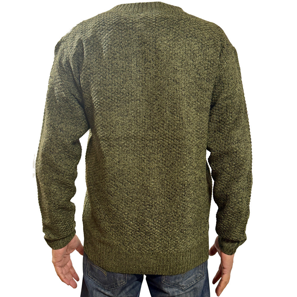 Classic button cardigan 'Rambler' - Olive Marl - Brooklyndirect