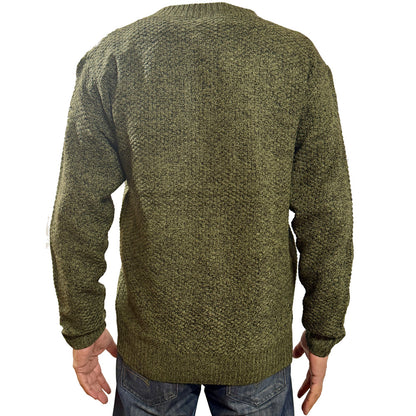 Classic button cardigan 'Rambler' - Olive Marl - Brooklyndirect