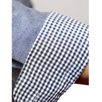 Mens Long Sleeve Button Down Oxford Shirt In Black - Brooklyn Direct UK
