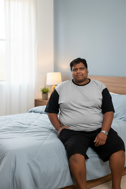 Big Size Pyjamas - Black/Grey - Brooklyndirect