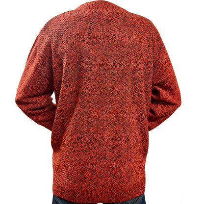 Classic button cardigan 'Rambler' - Red Marl - Brooklyndirect