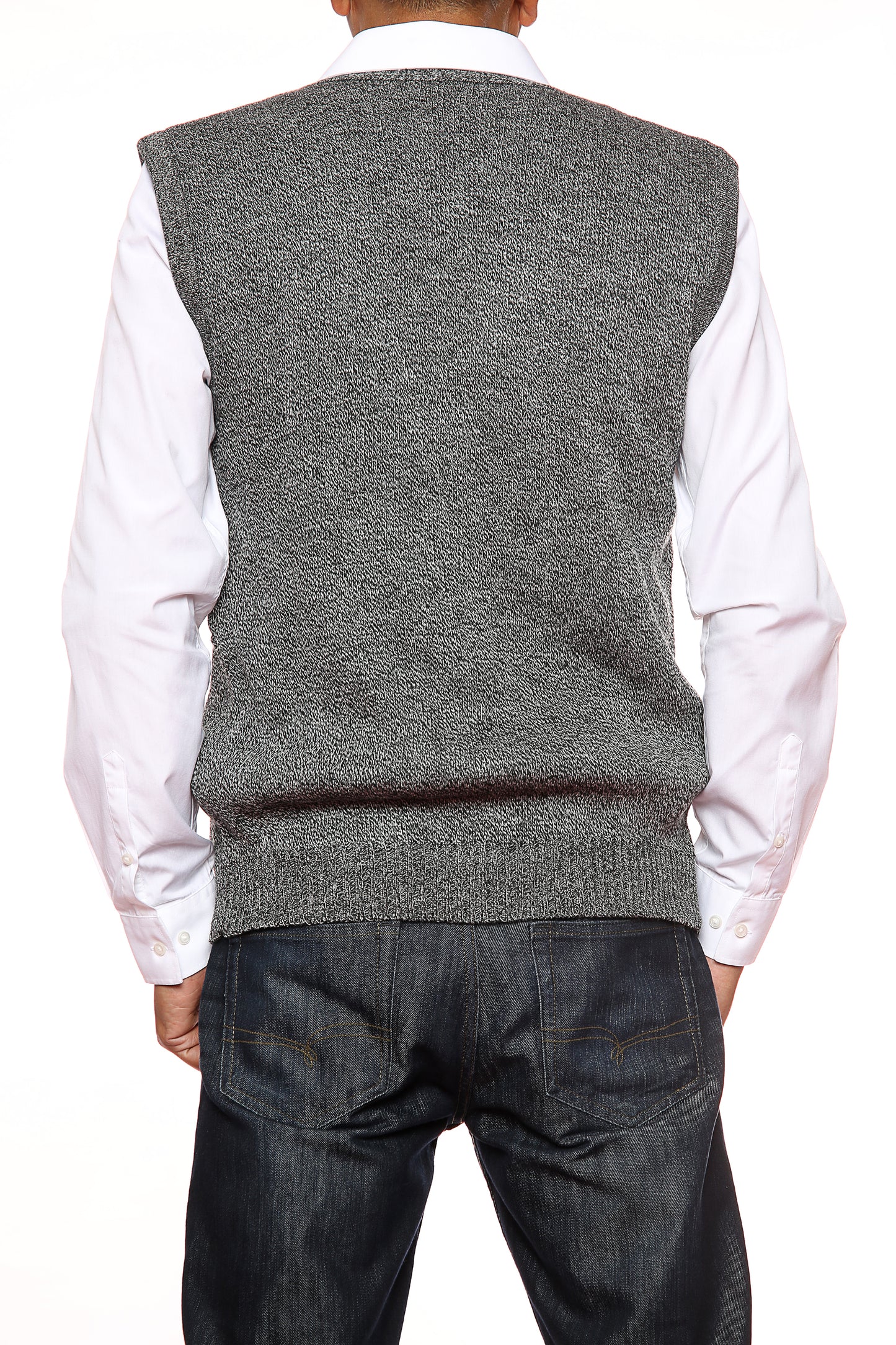 Mens Classic Sleeveless Cardigan In Charcoal/Grey - Brooklyn Direct UK